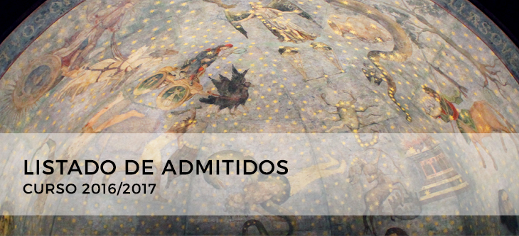Listado de admitidos curso 2016/17